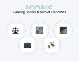 finanzas bancarias y economía de mercado paquete de iconos llenos de línea 5 diseño de iconos. cajero automático bancomat caridad. Cajero automático. dinero vector