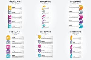 ilustración vectorial infografía conjunto de diseño plano para folleto publicitario y revista vector