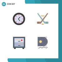 Mobile Interface Flat Icon Set of 4 Pictograms of tools data ice sport deck data scince Editable Vector Design Elements