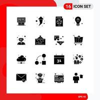 Universal Icon Symbols Group of 16 Modern Solid Glyphs of help consultant costume science bulb Editable Vector Design Elements