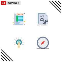 4 Universal Flat Icons Set for Web and Mobile Applications calculate touch tax coding ok Editable Vector Design Elements