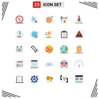 25 User Interface Flat Color Pack of modern Signs and Symbols of unicorn startup tag wedding room vectors Editable Vector Design Elements