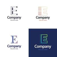 letra e diseño de paquete de logotipos grandes diseño de logotipos modernos y creativos para su negocio vector