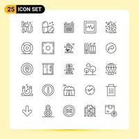 Stock Vector Icon Pack of 25 Line Signs and Symbols for basic season entrepreneurship garden autumn Editable Vector Design Elements