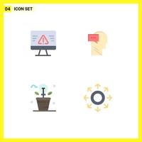 User Interface Pack of 4 Basic Flat Icons of breach fresh gdpr inner light Editable Vector Design Elements