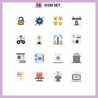 Set of 16 Modern UI Icons Symbols Signs for free holiday mark dinner calendar Editable Pack of Creative Vector Design Elements