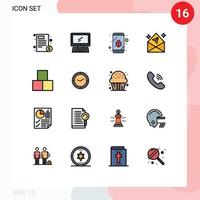paquete de iconos de vectores de stock de 16 signos y símbolos de línea para elementos de diseño de vectores creativos editables de seguridad de flecha imac de chat abierto