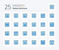 Website Wireframe 25 Blue Color icon pack including web. internet. website. search. web vector