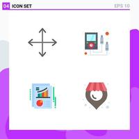 Stock Vector Icon Pack of 4 Line Signs and Symbols for arrows document opposites meter report Editable Vector Design Elements