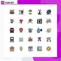 conjunto de 25 iconos de ui modernos símbolos signos para iot turba coco persona hombre elementos de diseño vectorial editables vector