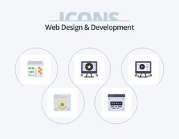 diseño y desarrollo web paquete de iconos planos 5 diseño de iconos. . video. diseño. tocar. monitor vector