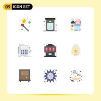 9 iconos creativos signos y símbolos modernos de cálculo auditoría inodoro contabilidad informe elementos de diseño vectorial editables vector