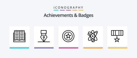 Achievements and Badges Line 5 Icon Pack Including award. wreath. achievements. education. achievement. Creative Icons Design vector