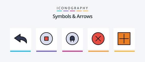 Symbols and Arrows Line Filled 5 Icon Pack Including . arrow.. Creative Icons Design vector