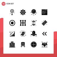 Modern Set of 16 Solid Glyphs and symbols such as development coding science code wedding Editable Vector Design Elements