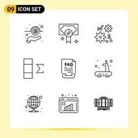 9 Outline concept for Websites Mobile and Apps help contact bouquet communication data Editable Vector Design Elements