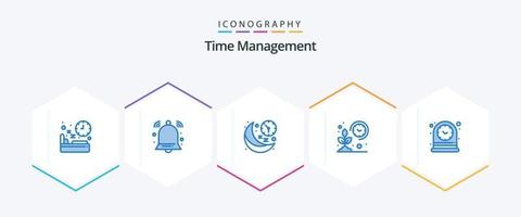 Time Management 25 Blue icon pack including grow. farmer. signal. farm. night vector