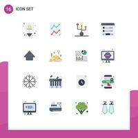 Modern Set of 16 Flat Colors Pictograph of login flowchart paper technology gadget Editable Pack of Creative Vector Design Elements