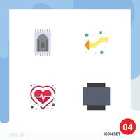 Group of 4 Flat Icons Signs and Symbols for carpet pulse arrows left layout Editable Vector Design Elements