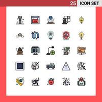 Universal Icon Symbols Group of 25 Modern Filled line Flat Colors of success game page chess router Editable Vector Design Elements