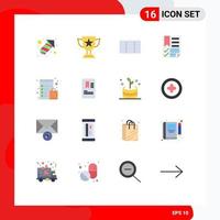 Set of 16 Vector Flat Colors on Grid for list check list layout report document Editable Pack of Creative Vector Design Elements
