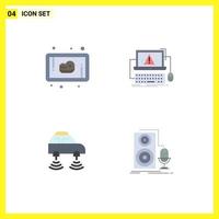 Set of 4 Modern UI Icons Symbols Signs for beef electric computer failure smart Editable Vector Design Elements