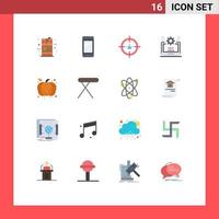Group of 16 Flat Colors Signs and Symbols for web seo huawei strategy people Editable Pack of Creative Vector Design Elements