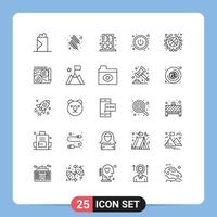 Mobile Interface Line Set of 25 Pictograms of book association home basketball switch Editable Vector Design Elements