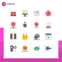 Universal Icon Symbols Group of 16 Modern Flat Colors of present nature coins flower seo analysis Editable Pack of Creative Vector Design Elements