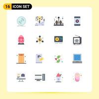 Mobile Interface Flat Color Set of 16 Pictograms of easter business trophy love kitchen Editable Pack of Creative Vector Design Elements