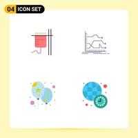 Group of 4 Flat Icons Signs and Symbols for healthcare balloon transfusion graph festival Editable Vector Design Elements