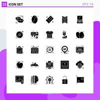 Pack of 25 Modern Solid Glyphs Signs and Symbols for Web Print Media such as device computer education wedding love Editable Vector Design Elements