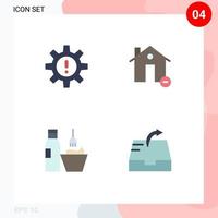 Mobile Interface Flat Icon Set of 4 Pictograms of hr minus resources delete cosmetology Editable Vector Design Elements