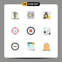 9 Thematic Vector Flat Colors and Editable Symbols of people business speaker saving management Editable Vector Design Elements