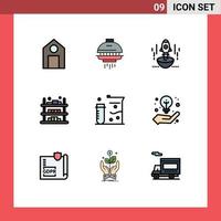 conjunto de 9 iconos de interfaz de usuario modernos símbolos signos para la venta comercio lanzamiento comprar empresario elementos de diseño vectorial editables vector