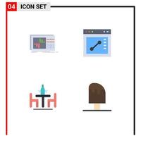 Editable Vector Line Pack of 4 Simple Flat Icons of control conference sound draw diplomacy Editable Vector Design Elements