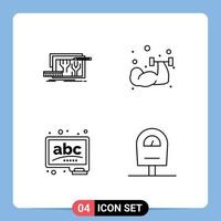 4 Creative Icons Modern Signs and Symbols of architecture abc design exercise chalk Editable Vector Design Elements