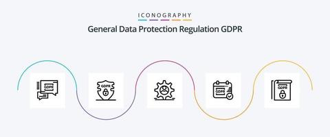 Gdpr Line 5 Icon Pack Including calendar. gdpr . security. security vector