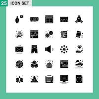 Stock Vector Icon Pack of 25 Line Signs and Symbols for columns arch gaming website layout Editable Vector Design Elements