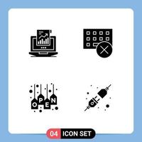 Pictogram Set of Simple Solid Glyphs of analytics keyboard laptop devices sale Editable Vector Design Elements