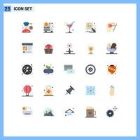 Modern Set of 25 Flat Colors and symbols such as people search glass research key Editable Vector Design Elements