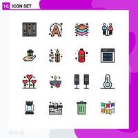 Stock Vector Icon Pack of 16 Line Signs and Symbols for hand service connect hotel elevator Editable Creative Vector Design Elements