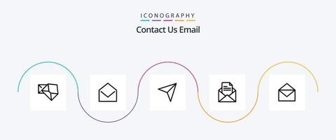 Email Line 5 Icon Pack Including . open. text. message. email vector