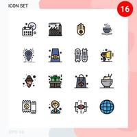 16 Creative Icons Modern Signs and Symbols of spider bug gesture hotel cup Editable Creative Vector Design Elements