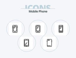 paquete de iconos de línea de teléfono móvil 5 diseño de iconos. . Huawei vector