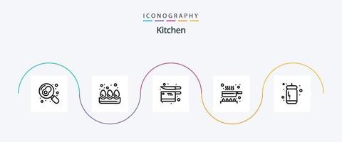 Kitchen Line 5 Icon Pack Including sauce. ketchup. kitchen. kitchen. food vector