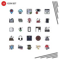 25 Creative Icons Modern Signs and Symbols of communication lock cloud not server Editable Vector Design Elements