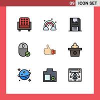 User Interface Pack of 9 Basic Filledline Flat Colors of hardware devices devices connected products Editable Vector Design Elements