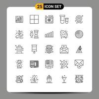 paquete de iconos de vector de stock de 25 signos y símbolos de línea para elementos de diseño de vector editables de poción de ciencia de seguro de espacio de papá