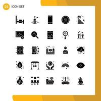 Modern Set of 25 Solid Glyphs Pictograph of age line contact free ecommerce Editable Vector Design Elements